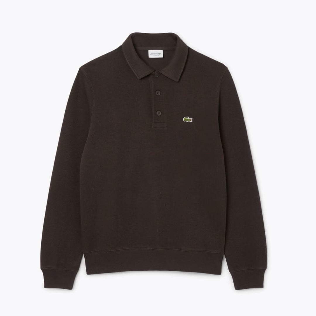 LC sweatshirt i ribbad bomull med pikékrage