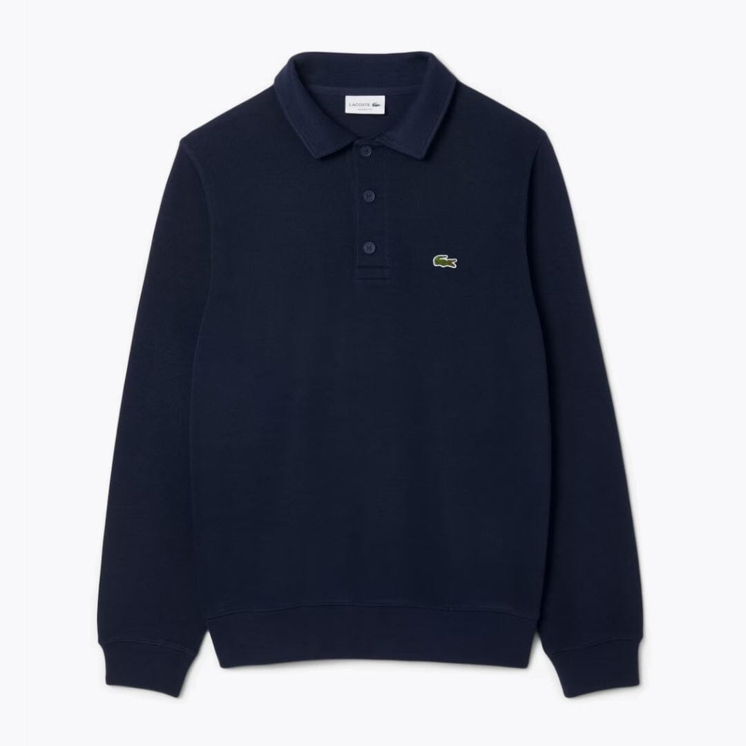 LC sweatshirt i ribbad bomull med pikékrage