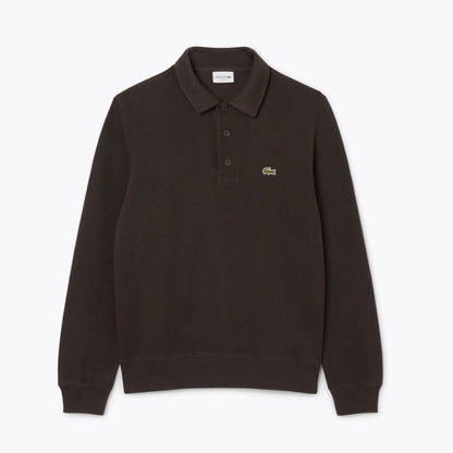 LC sweatshirt i ribbad bomull med pikékrage